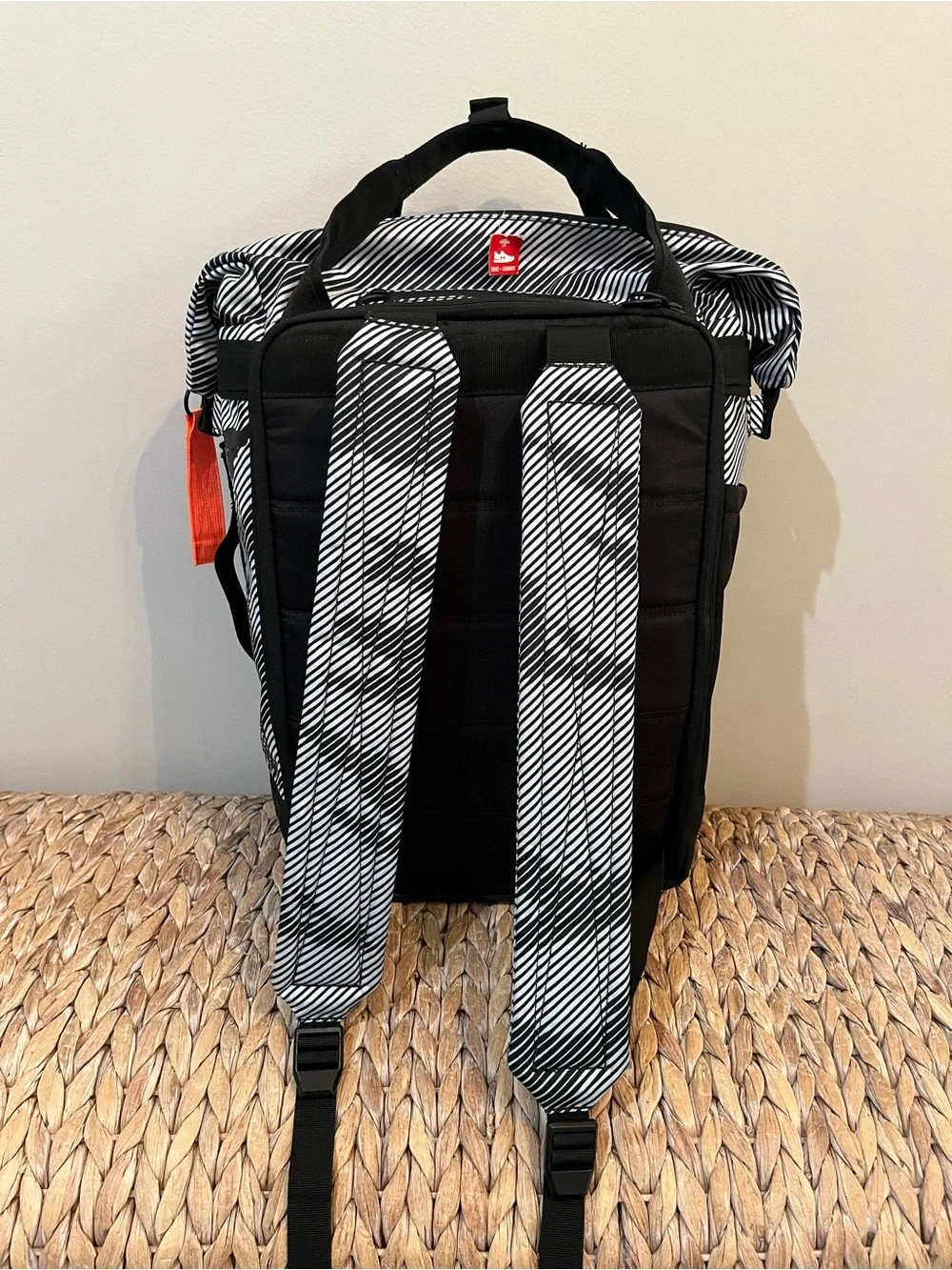 Under Armour Project Rock‎ Box Duffle Backpack Black White Stripe Unisex NWOT